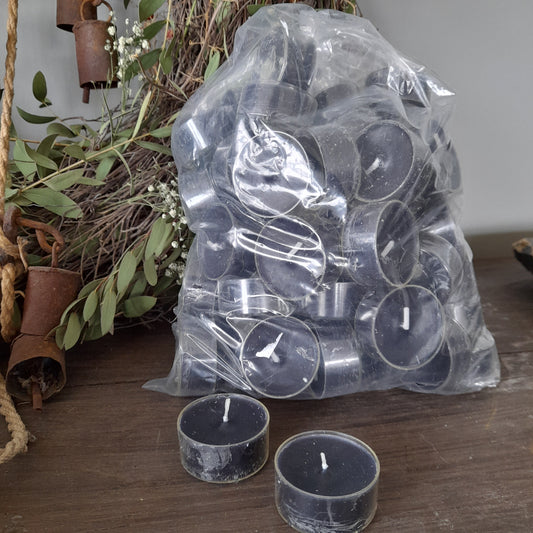 Waxinelichtje antraciet in cup 60st.