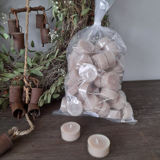 Waxinelichtje taupe in cup 60st.