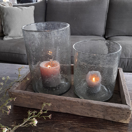 Windlicht bubbel glas XL of XXL