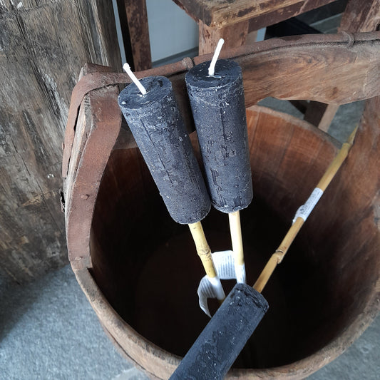 Fakkel kaars bamboe stok zwart