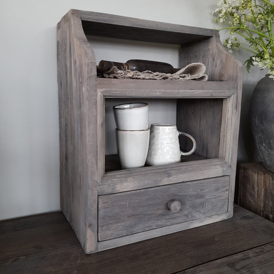 Houten gruttersbak met lade