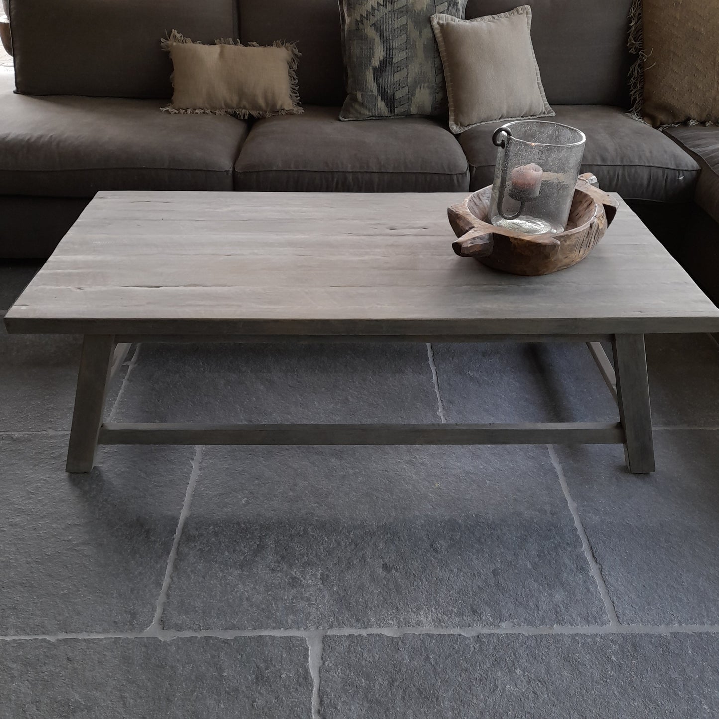 Salontafel hout sober vergrijsd (bestelbaar)