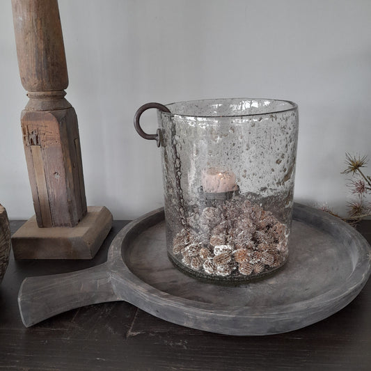 Houten serveerplank | chopping board | plank rond met handvat 40cm