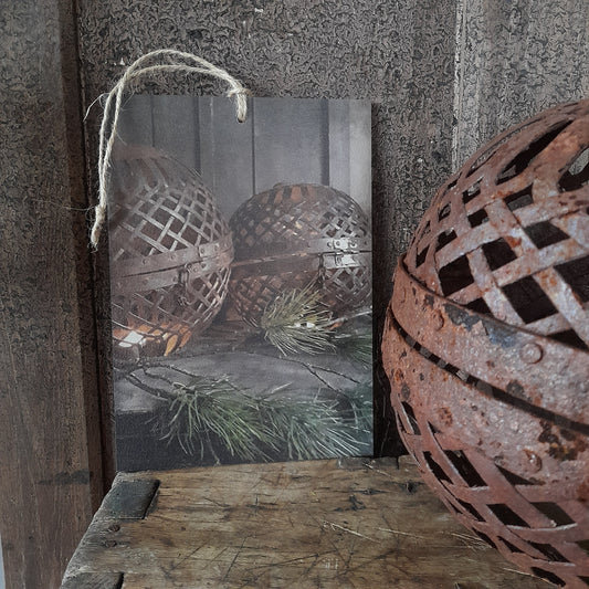 Decoratie bord metalen ballen stoer sober
