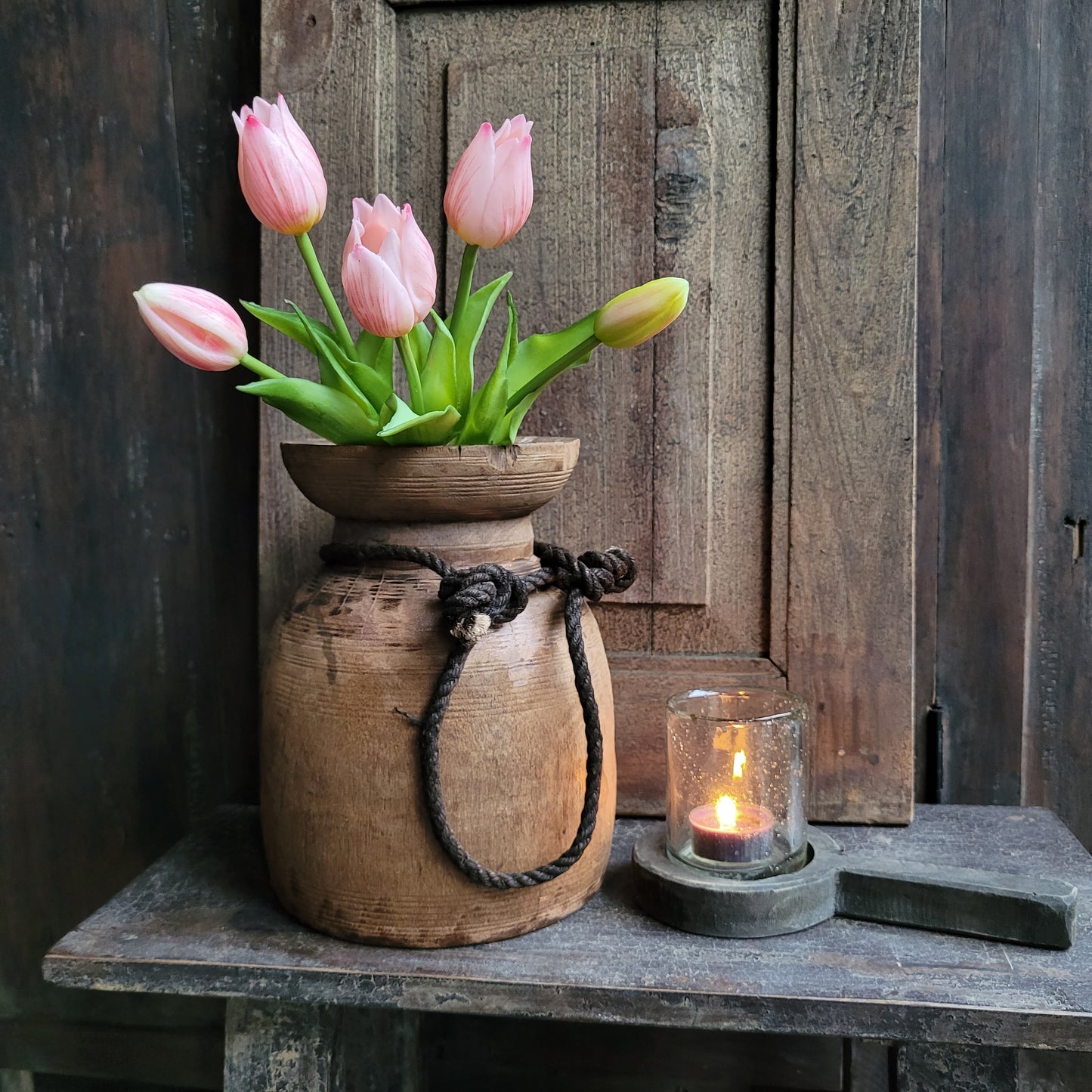 Bos kunst tulpen zacht roze 25cm