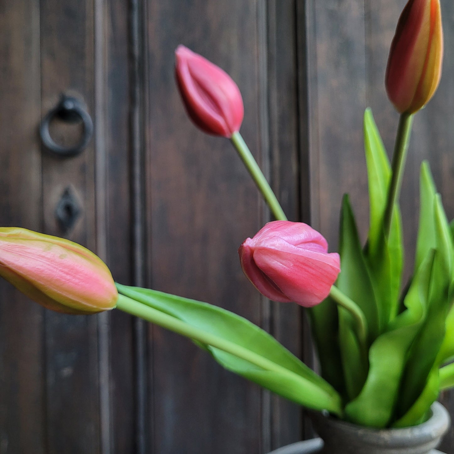 Bos kunst tulpen roze 43cm