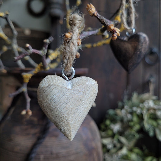 Houten hartje aan touw naturel