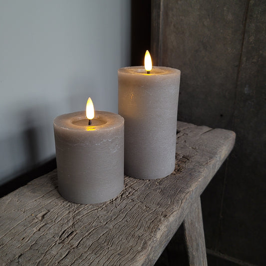 Stompkaars LED grijs/taupe 8cm