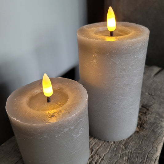 Stompkaars LED grijs/taupe 8cm