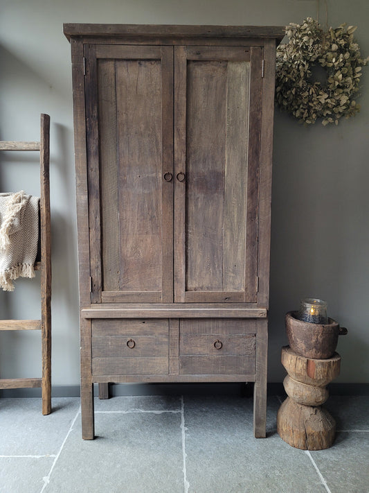 Kast oud hout driftwood 2-deurs sober