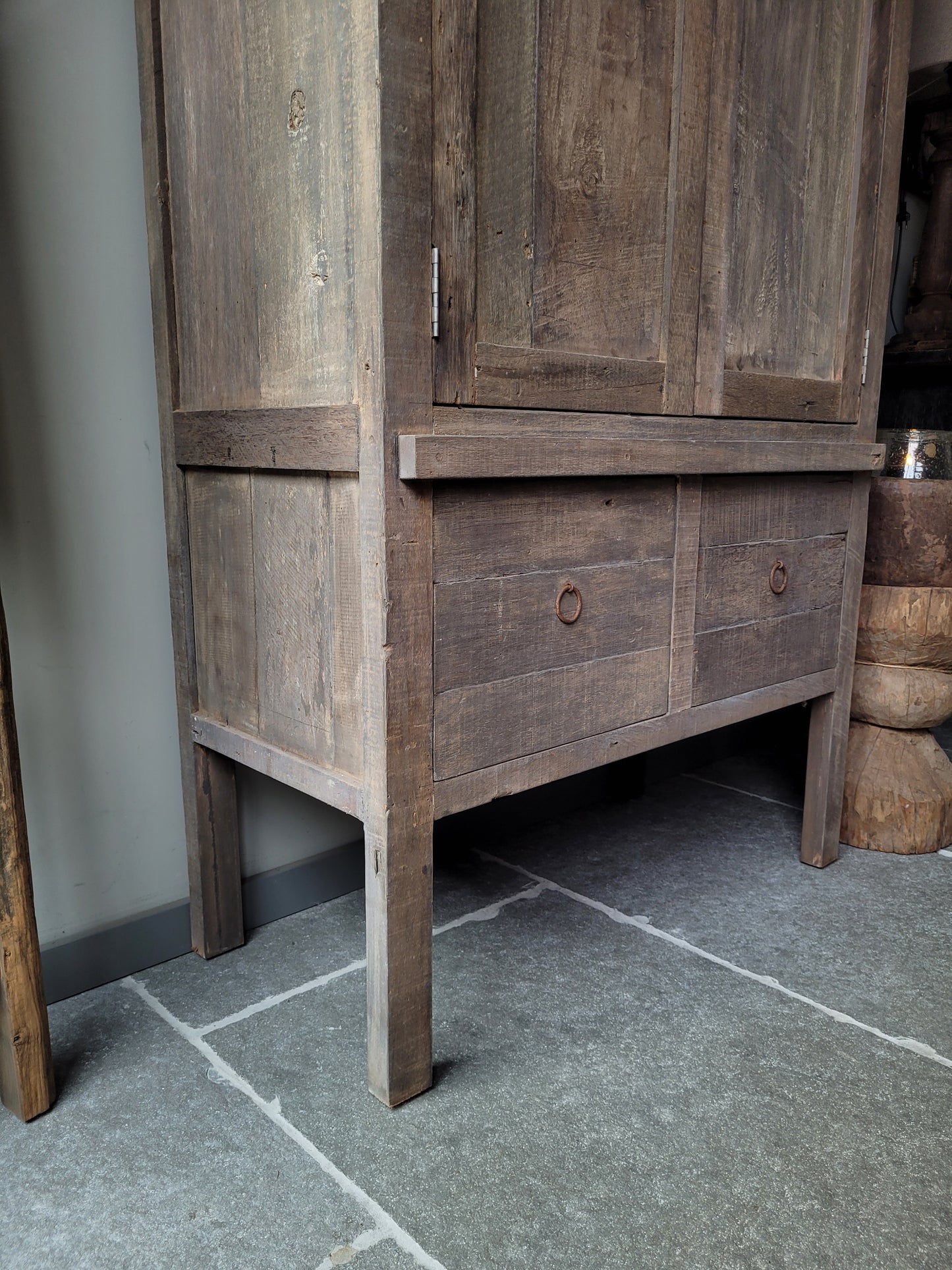 Kast oud hout driftwood 2-deurs sober
