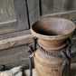 Oud houten nepalese kruik met touw nr. 70