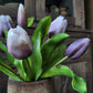 Bos kunst tulpen paars grijs mix 32cm