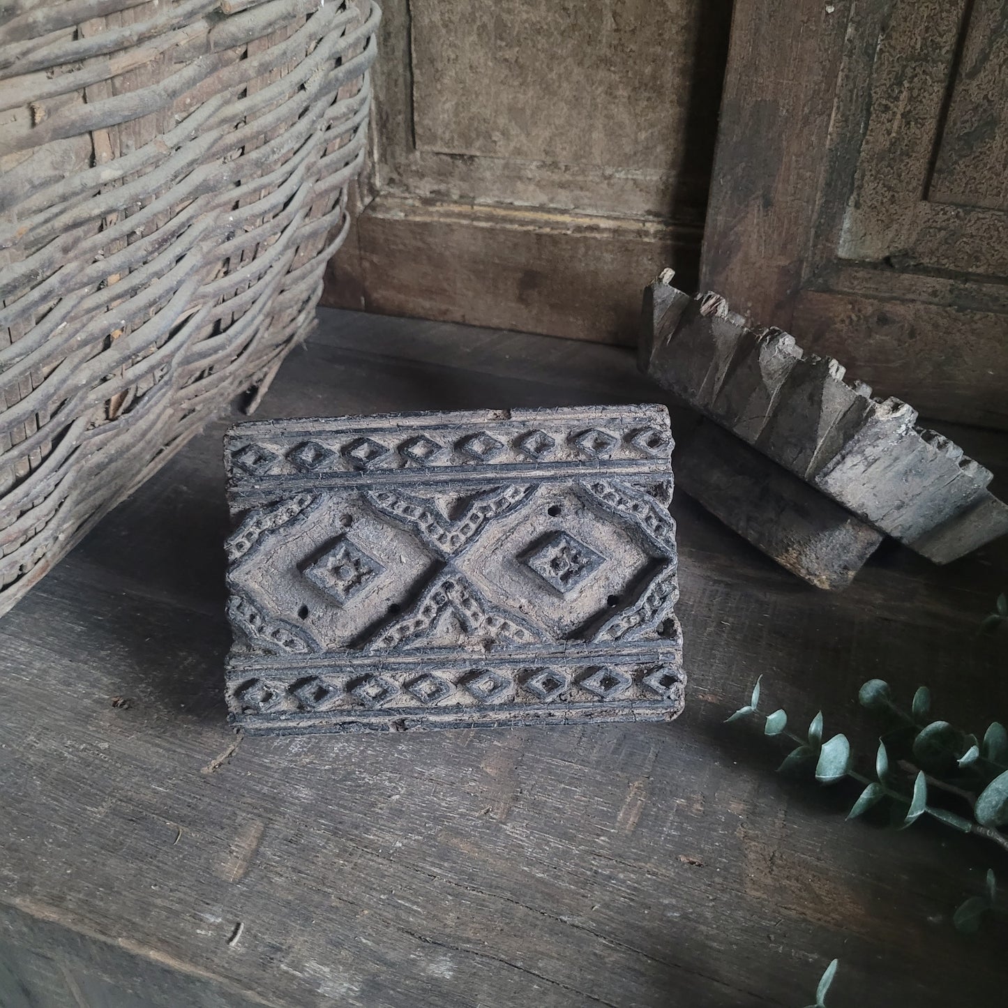 Oud houten batik stempel nr. 3