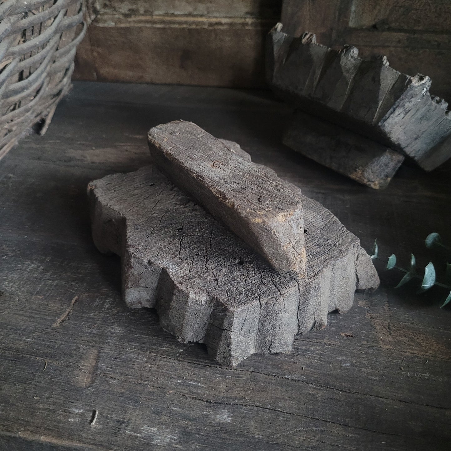 Oud houten batik stempel nr. 4