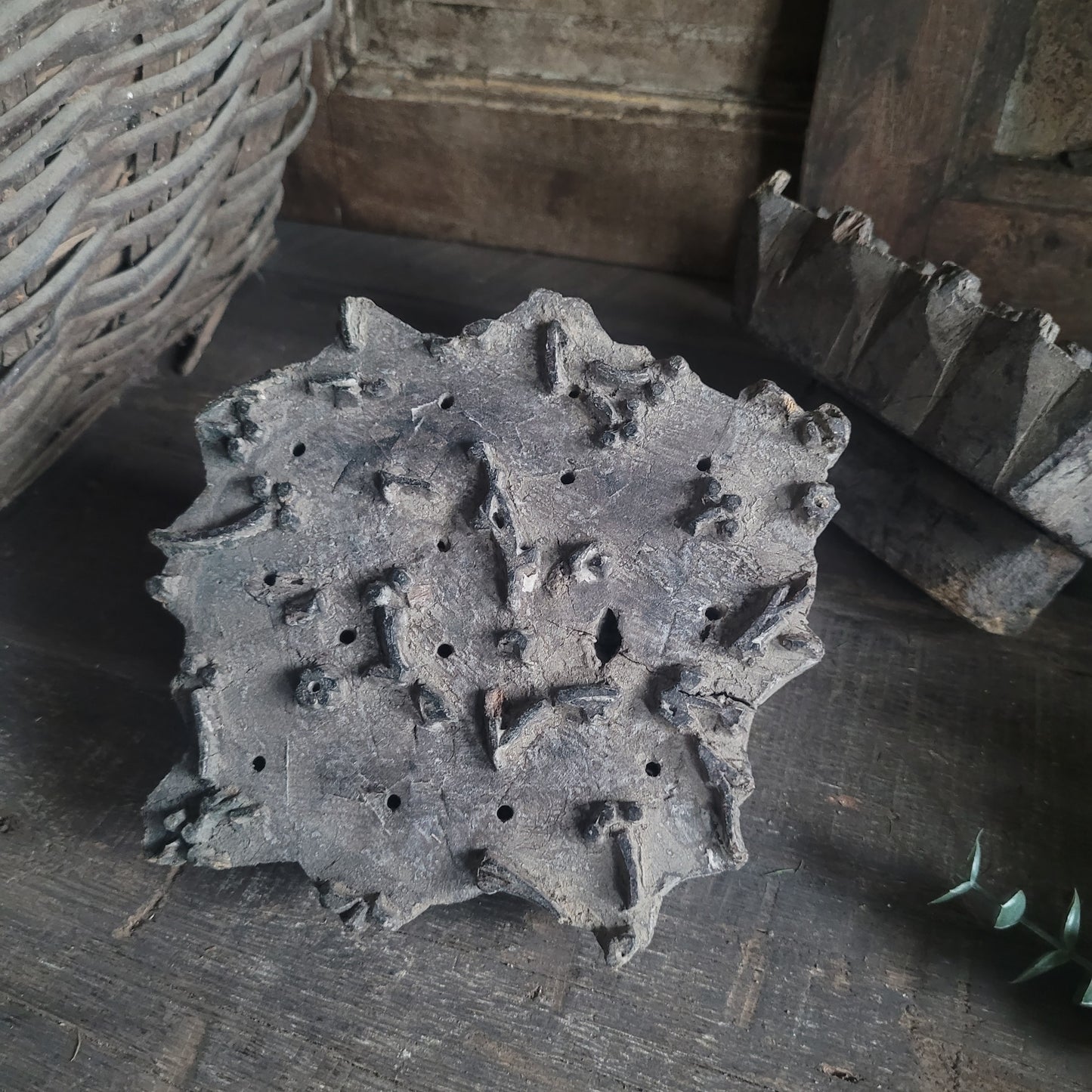 Oud houten batik stempel nr. 5