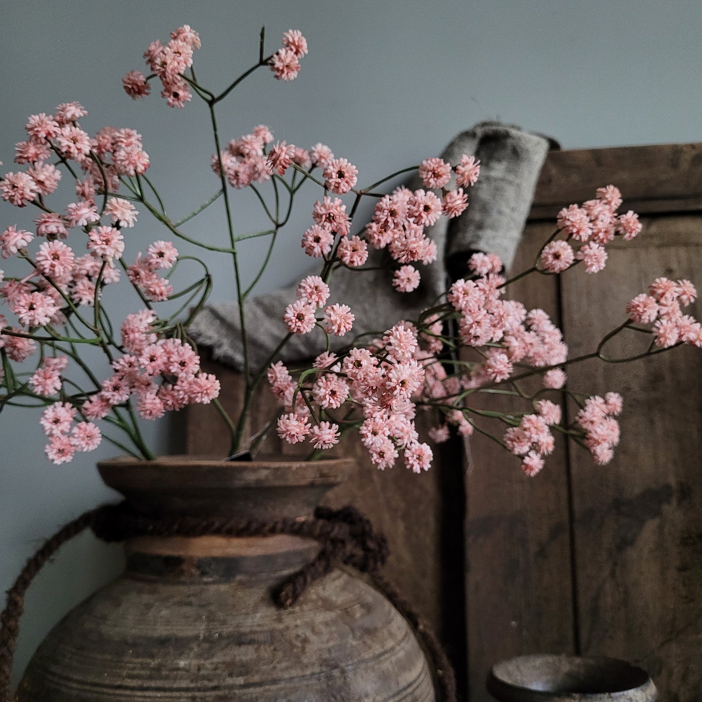 Kunsttak bloem licht roze 60cm