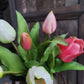Bos kunst tulpen mix roze 32cm