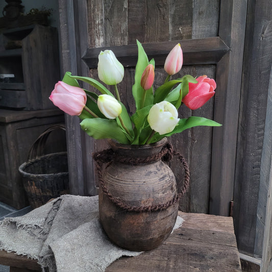 Bos kunst tulpen mix roze 32cm