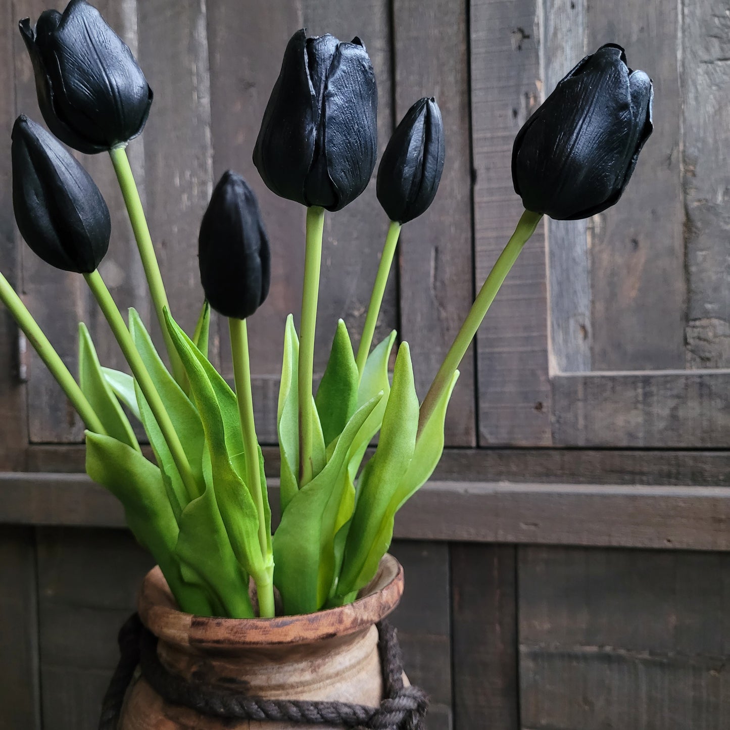Bos kunst tulpen zwart 47cm