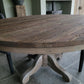 Ronde eettafel oud hout driftwood kloostertafel