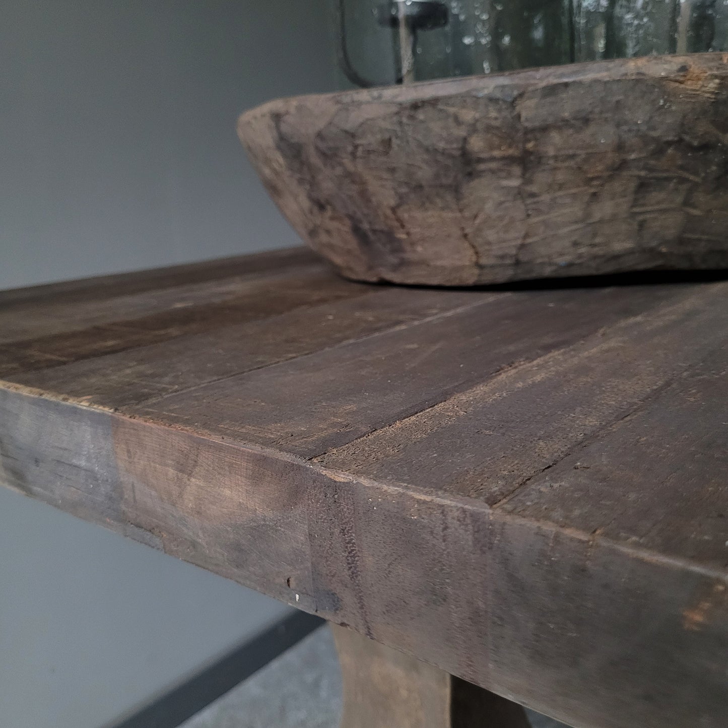 Kloostertafel driftwood oud hout sober (bestelbaar)