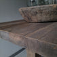 Kloostertafel driftwood oud hout sober (bestelbaar)