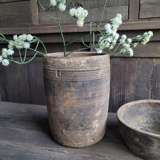 Uniek oud houten pot | kruik