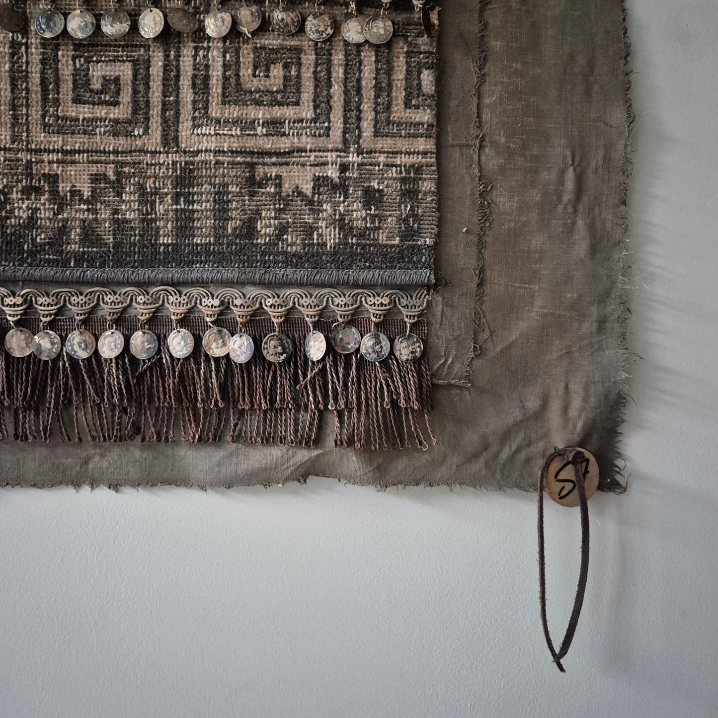 Uniek handgemaakt wanddoek kelim XL San7