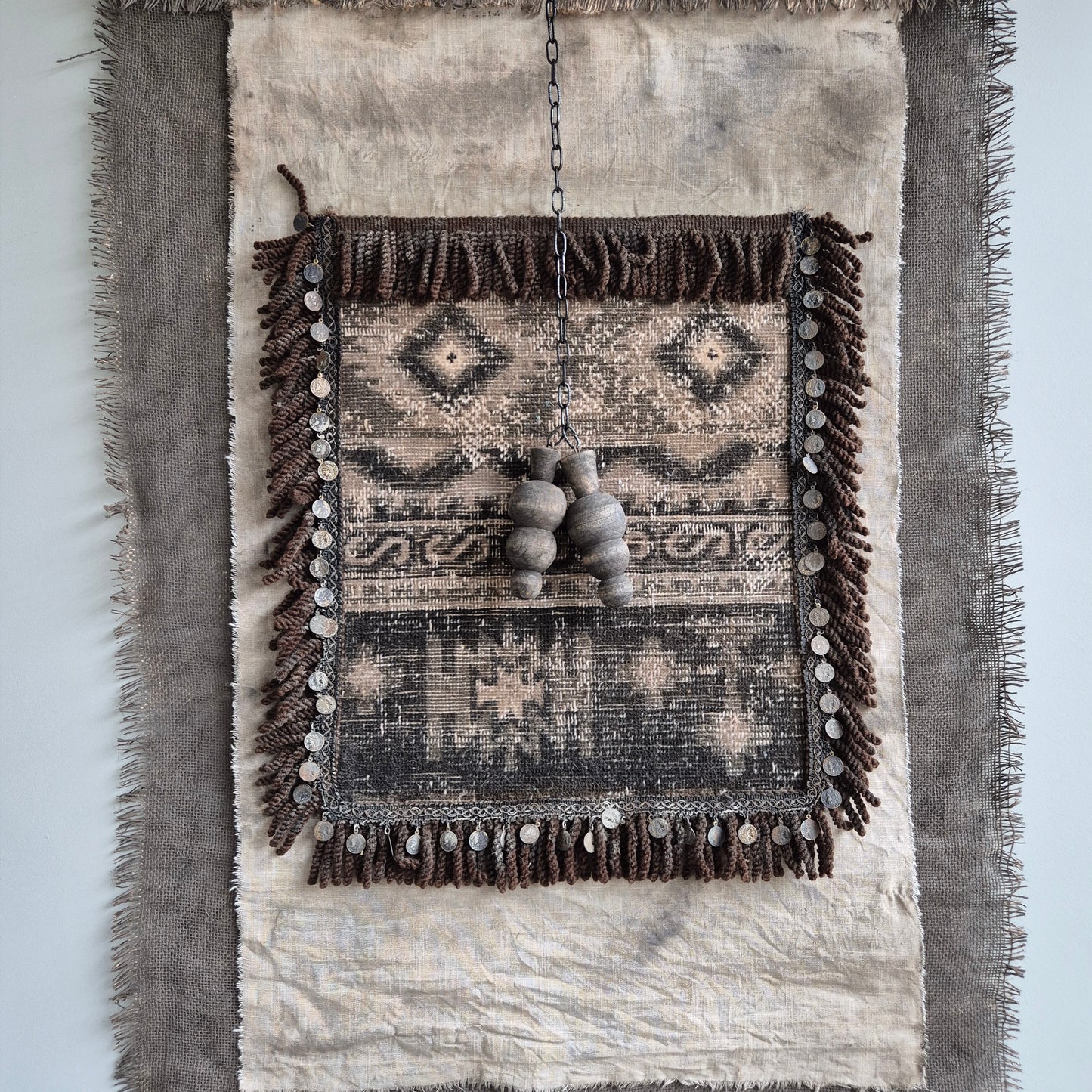 Uniek handgemaakt wanddoek San7