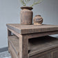 Salontafel driftwood vierkant | 2 lades