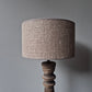 Houten baluster tafellamp incl. shabby kap M