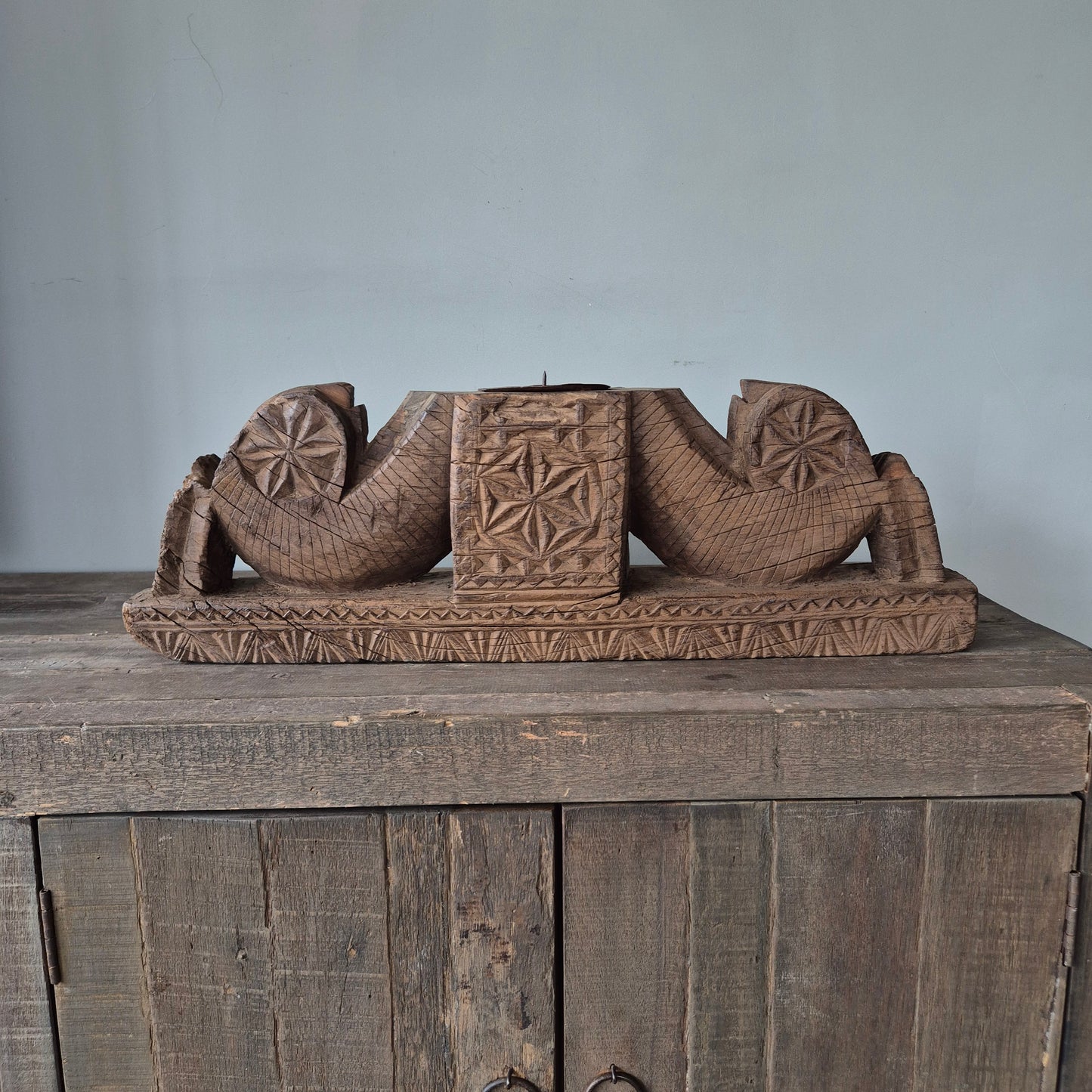 Uniek oud houten ornament nr. 4