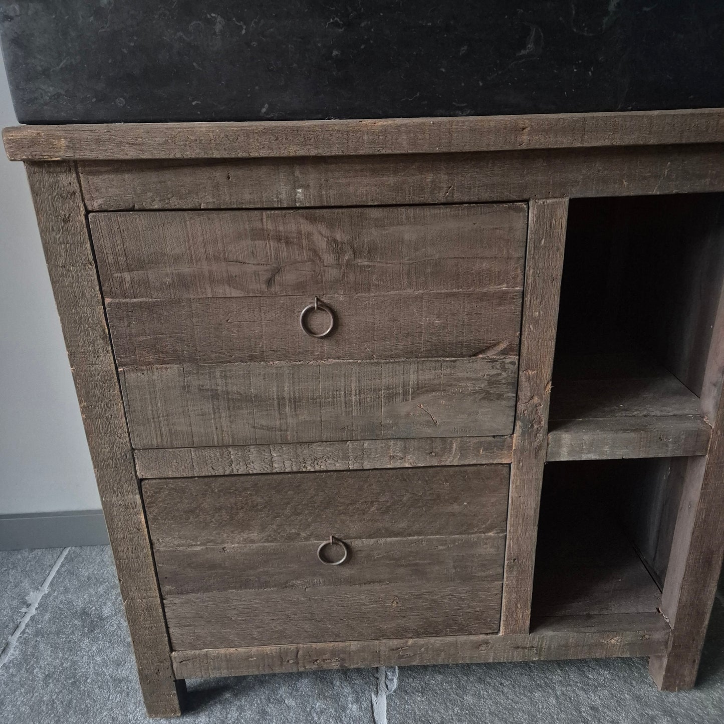 Badkamermeubel driftwood | 2 open vakken