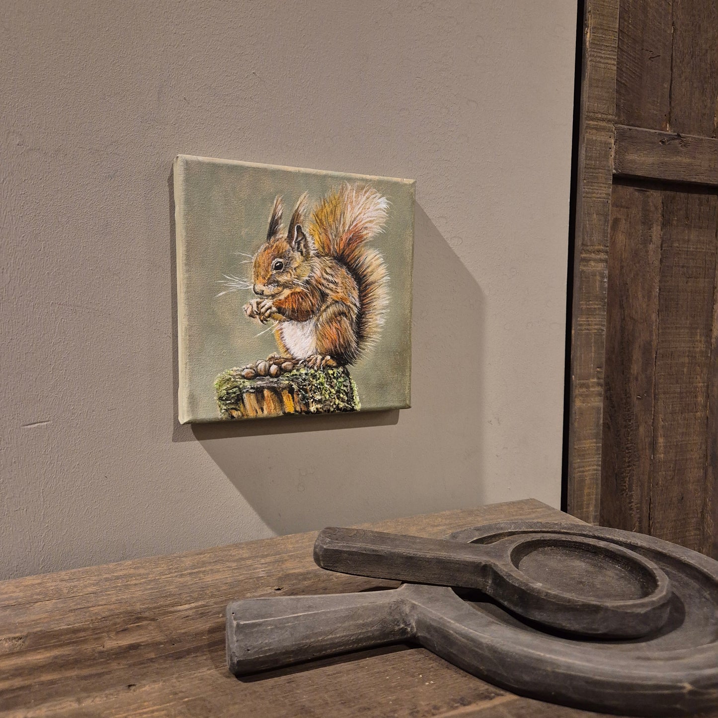 Stoer & sober schilderij Eekhoorn handgeschilderd