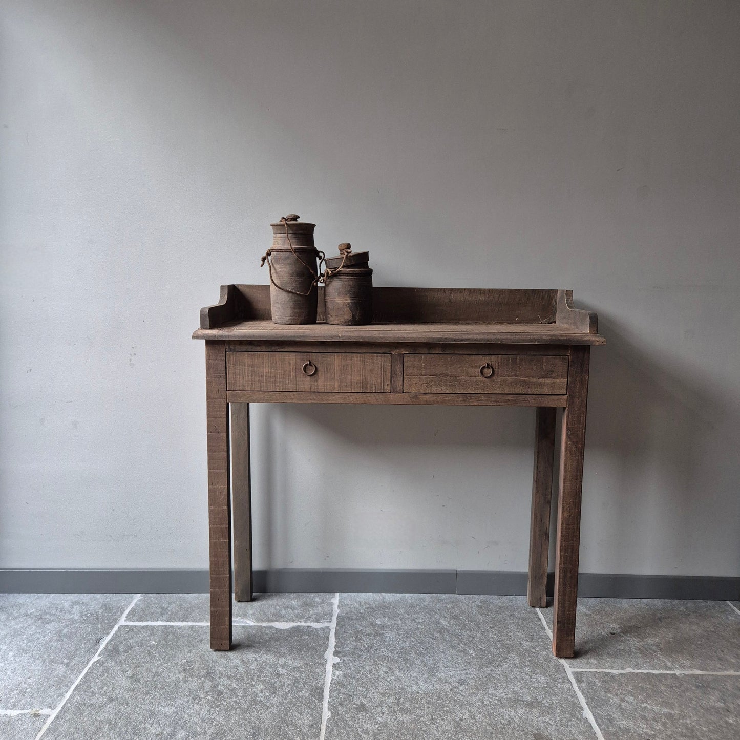 Landelijke sidetable 100cm | met 2 lades | Driftwood