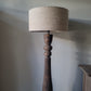 Houten baluster schemerlamp incl. shabby kap