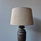 Houten balusterlamp incl. shabby kap L