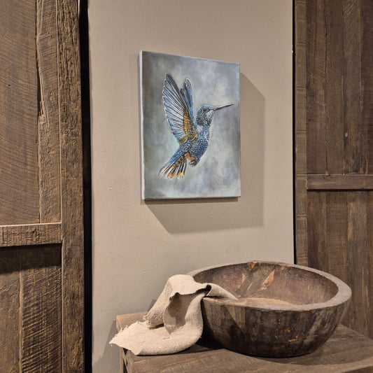 Stoer & sober schilderij Ijsvogel handgeschilderd