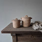 Stenen pot met deksel beige M