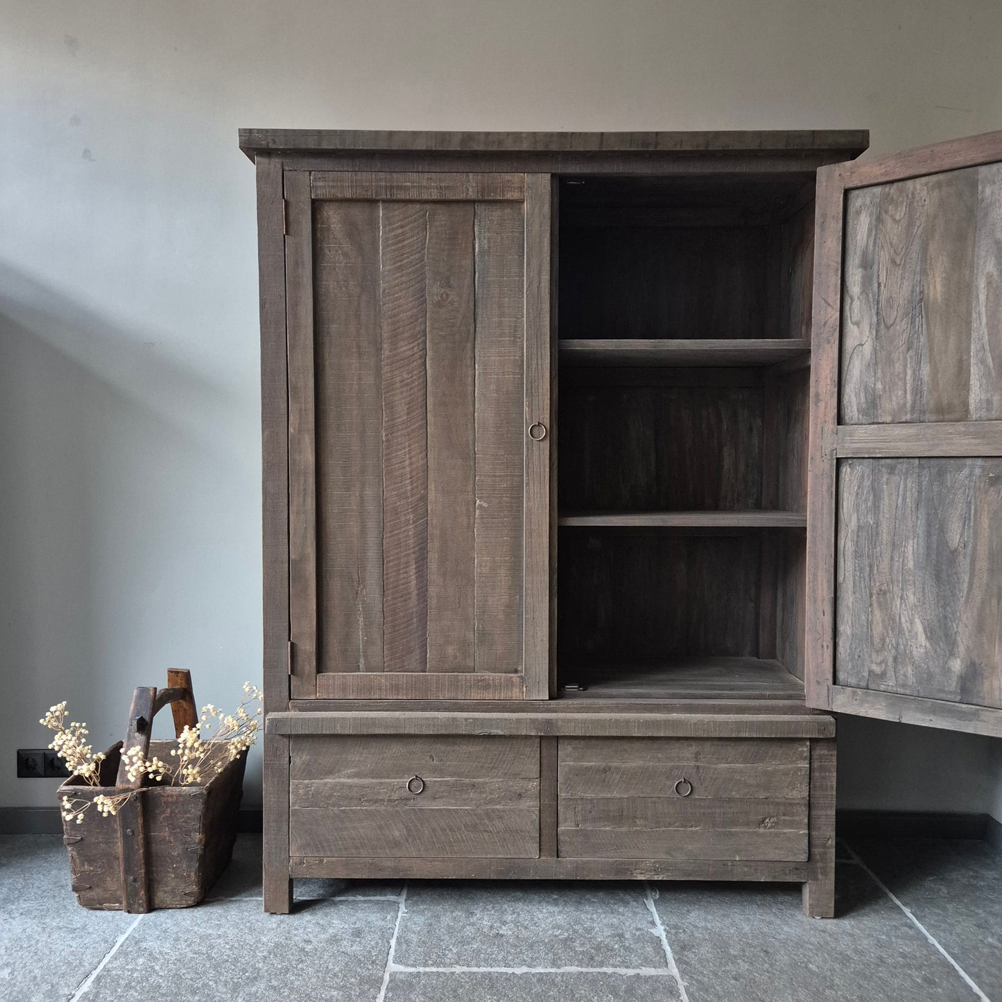 Kast driftwood 2-deurs | 2 lades