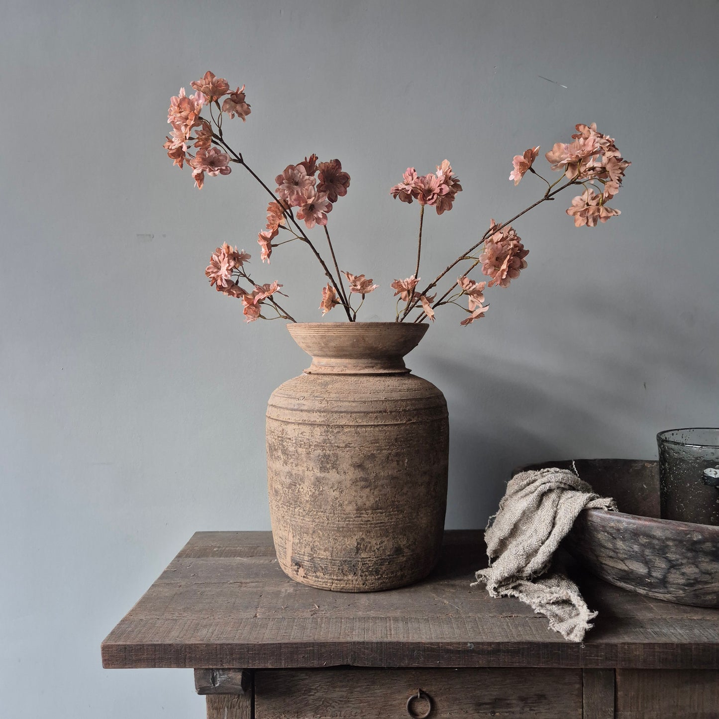 Kunsttak kersenbloesem zalmroze 85cm