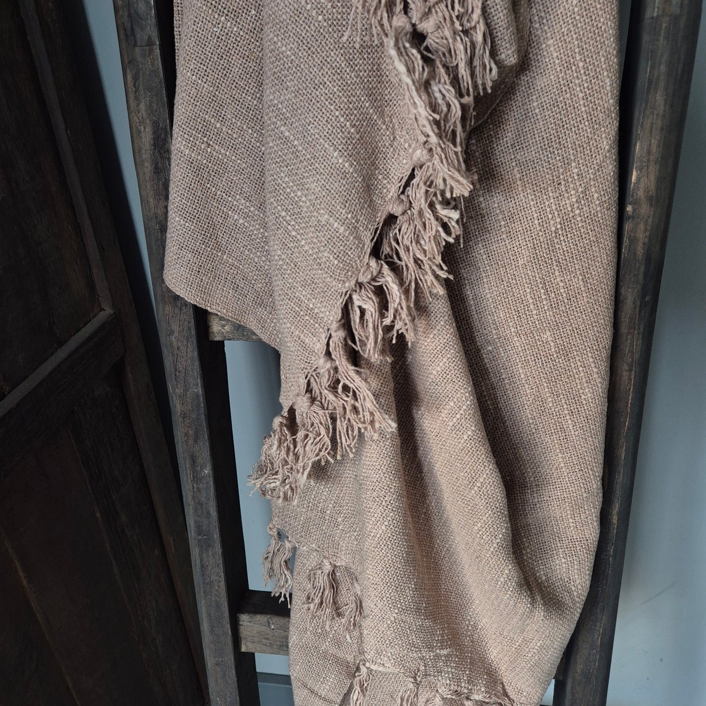 Plaid zari franje 130x160cm beige