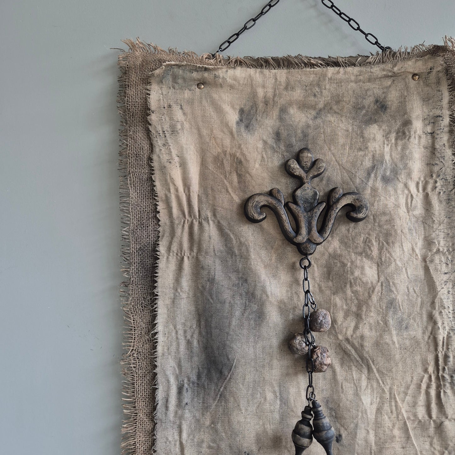 Uniek handgemaakt wanddoek San7