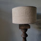 Houten baluster tafellamp incl. shabby kap L