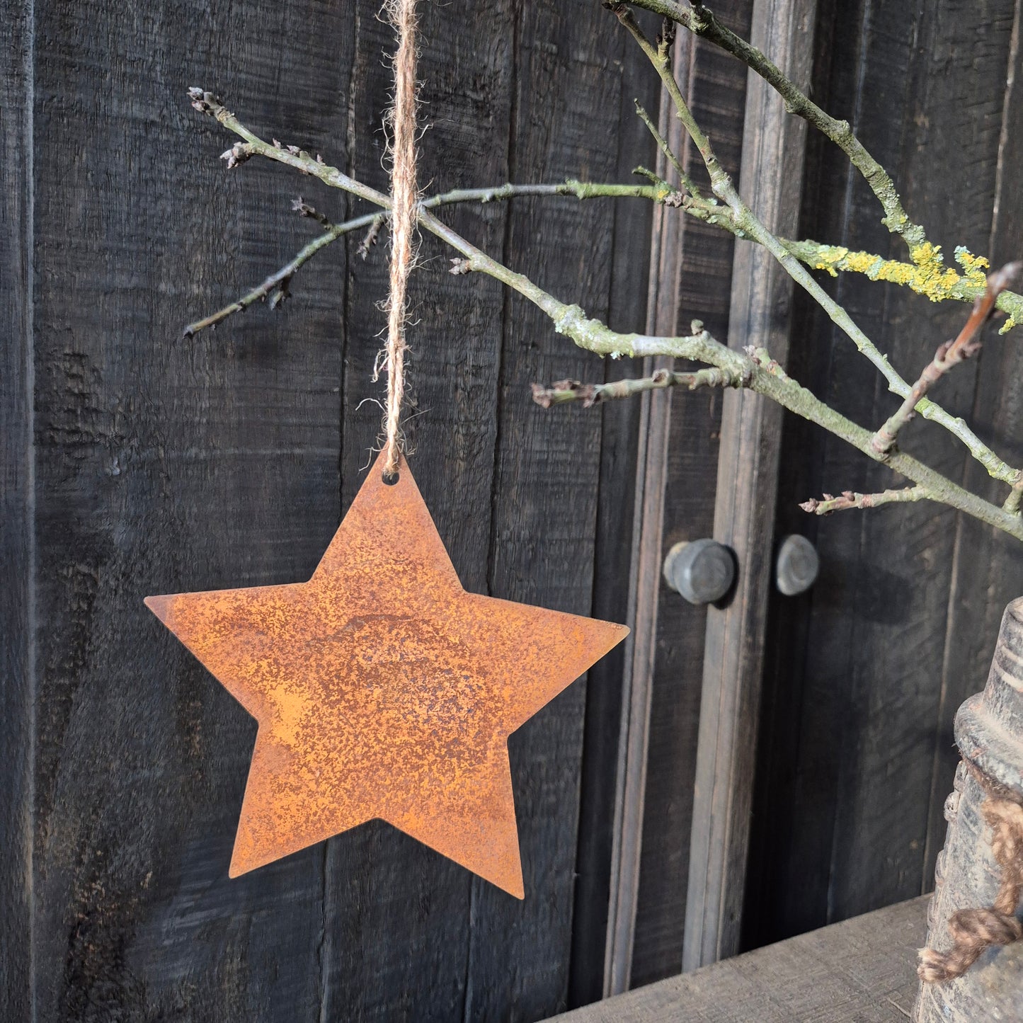 Ster aan touw roest | 14cm