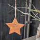 Ster aan touw roest | 14cm