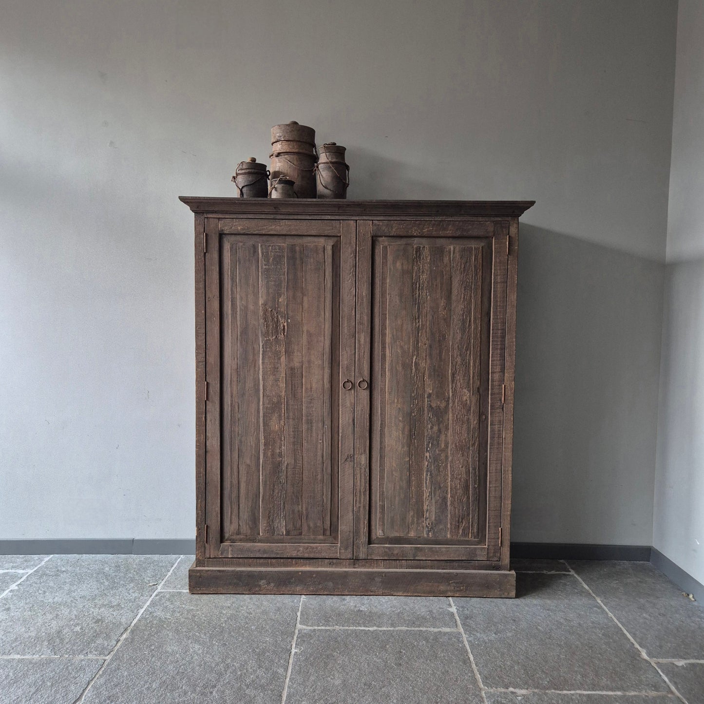 Landelijke tv kast | met lades | driftwood