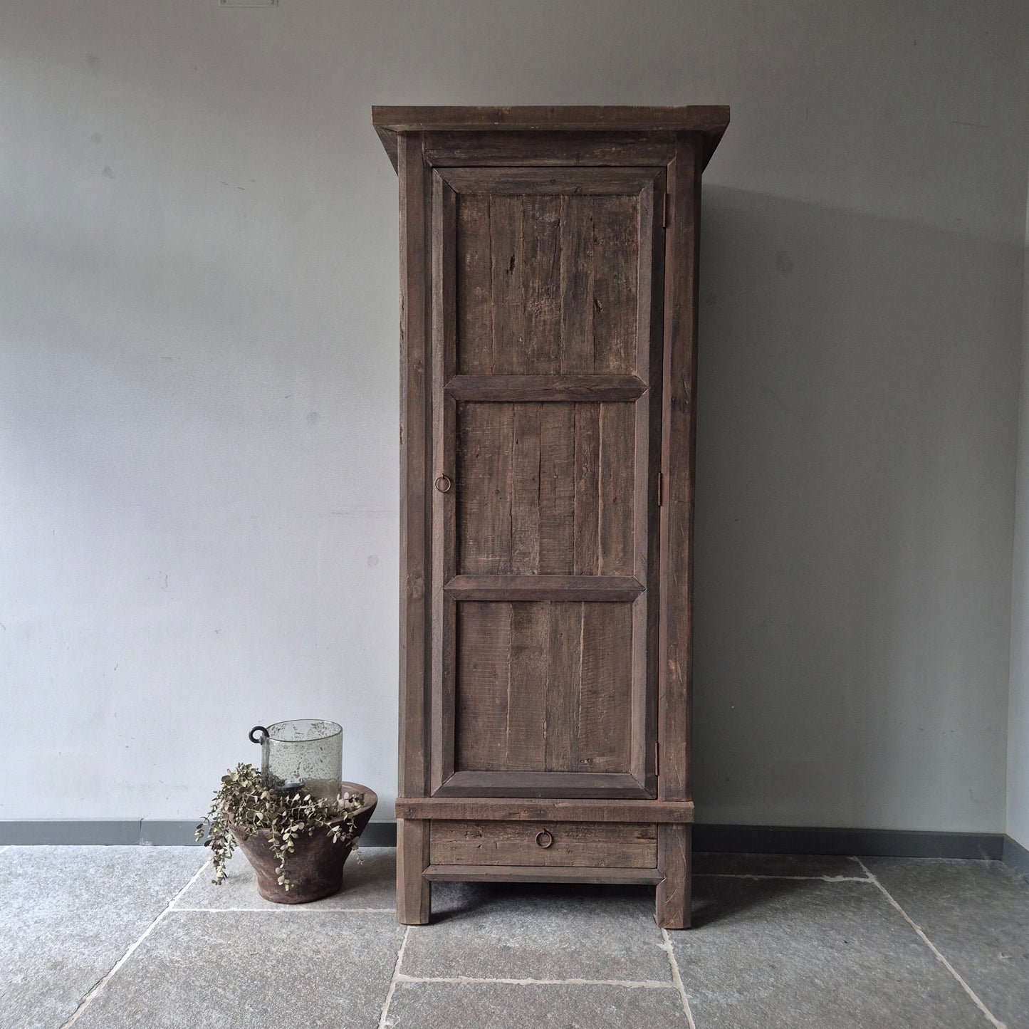 Landelijke kast 1-deurs met lade | oud hout | Driftwood