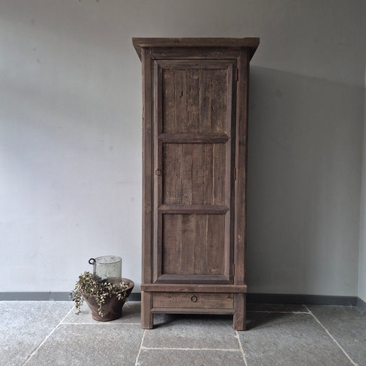 Landelijke kast 1-deurs met lade | oud hout | Driftwood
